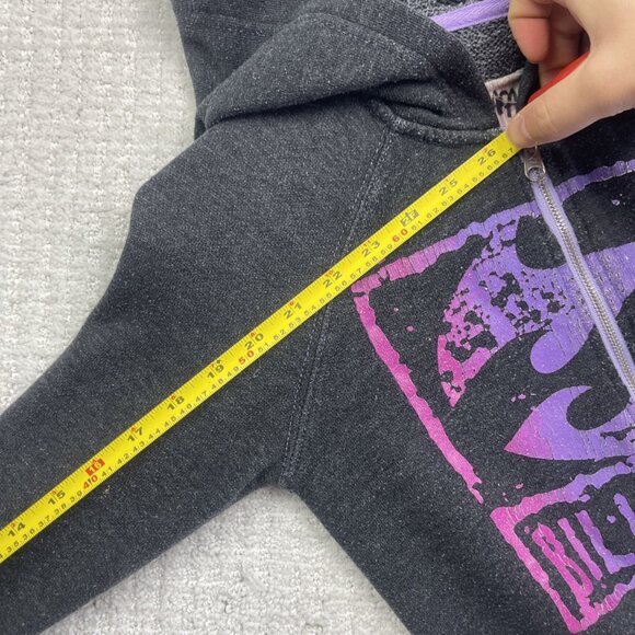 VTG Y2K Billabong Billy Girls Hoodie Zip Up Girl Sz M Skater Grunge Grey Surf - Picture 11 of 14